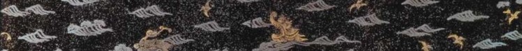 Esoteric Buddhist (mikkyo) painting of dragon and birds in black void