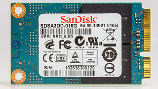 Photo of an mSATA SSD