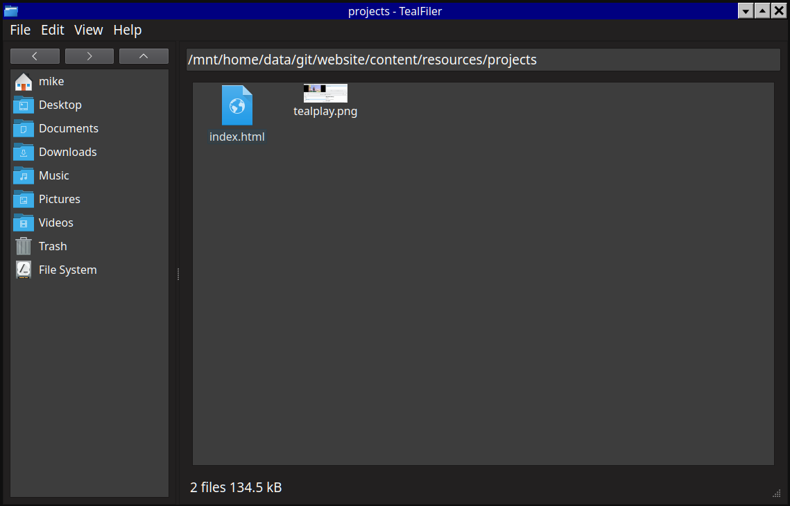 The TealFiler file manager application
