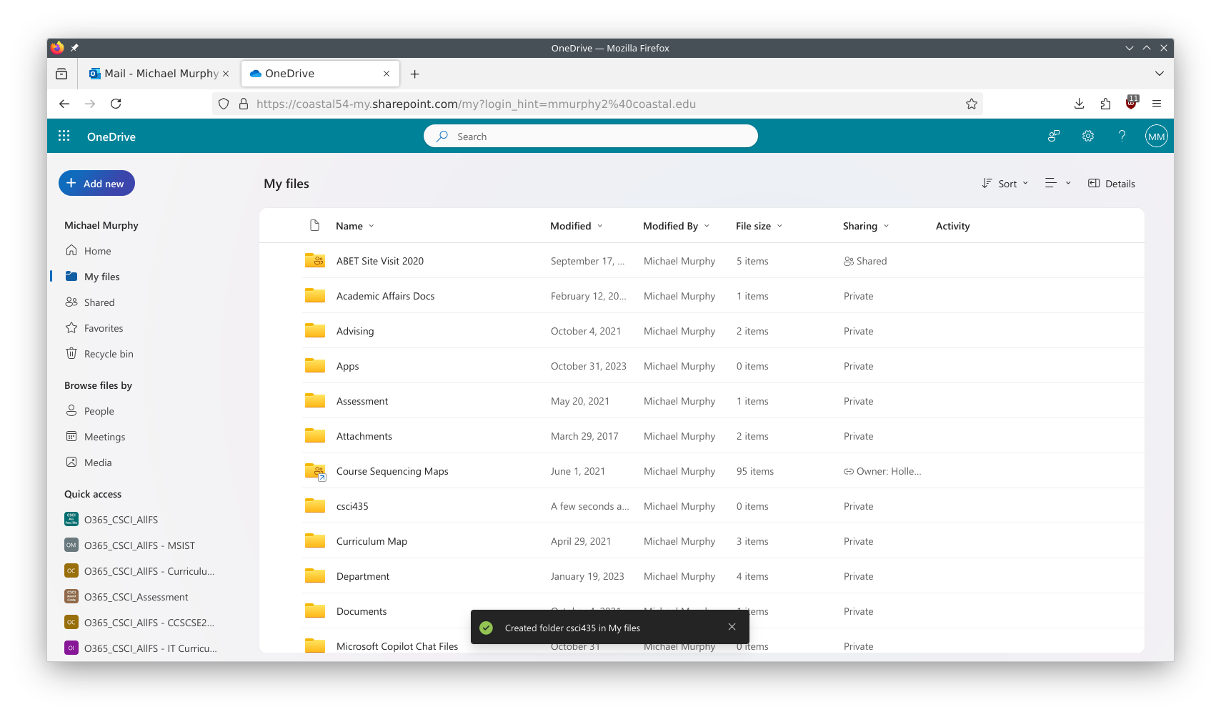 OneDrive folder navigation